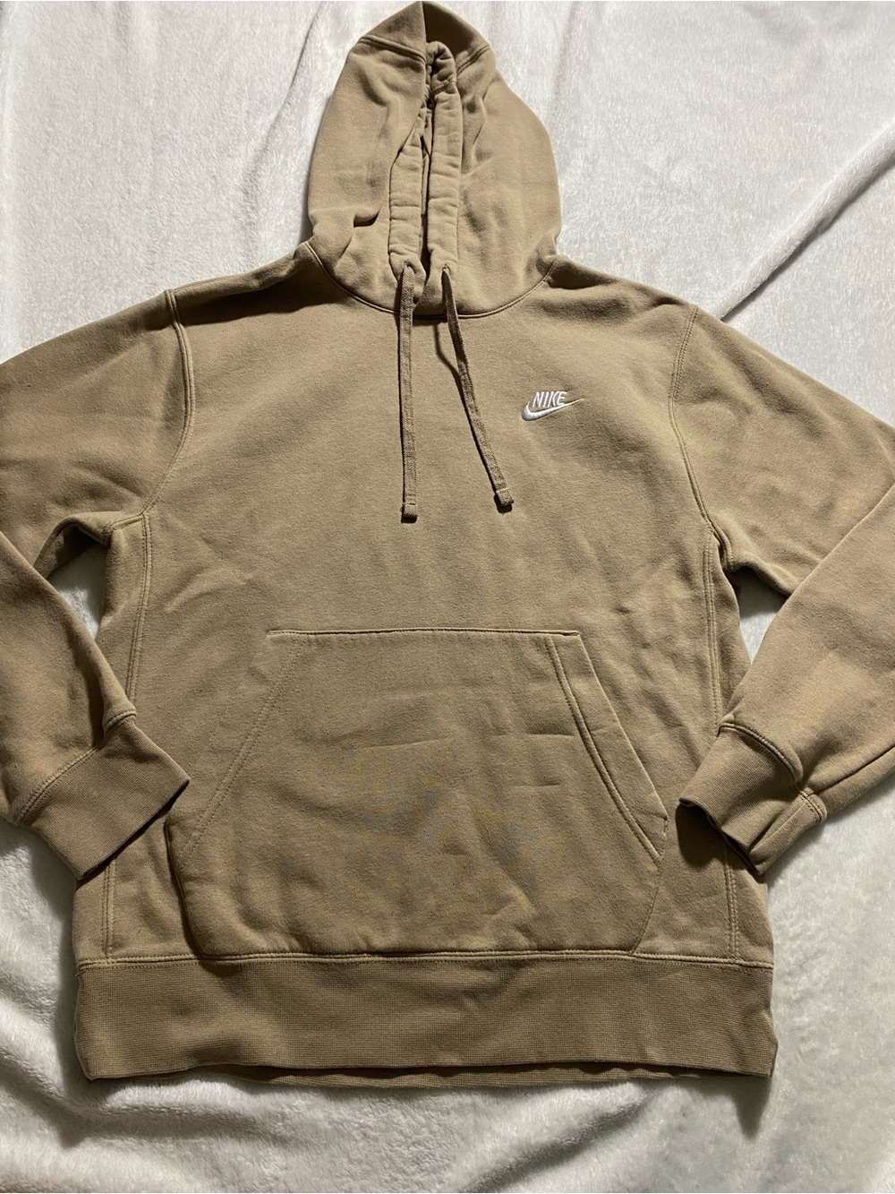 Nike Men’s Tan Hooded Pullover with White Logo